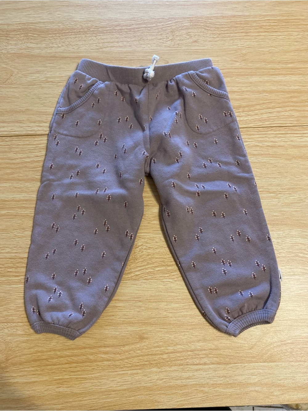 Kids Ribbed Waist Joggers in Mauve - Soft Everyday Pull-On Pants